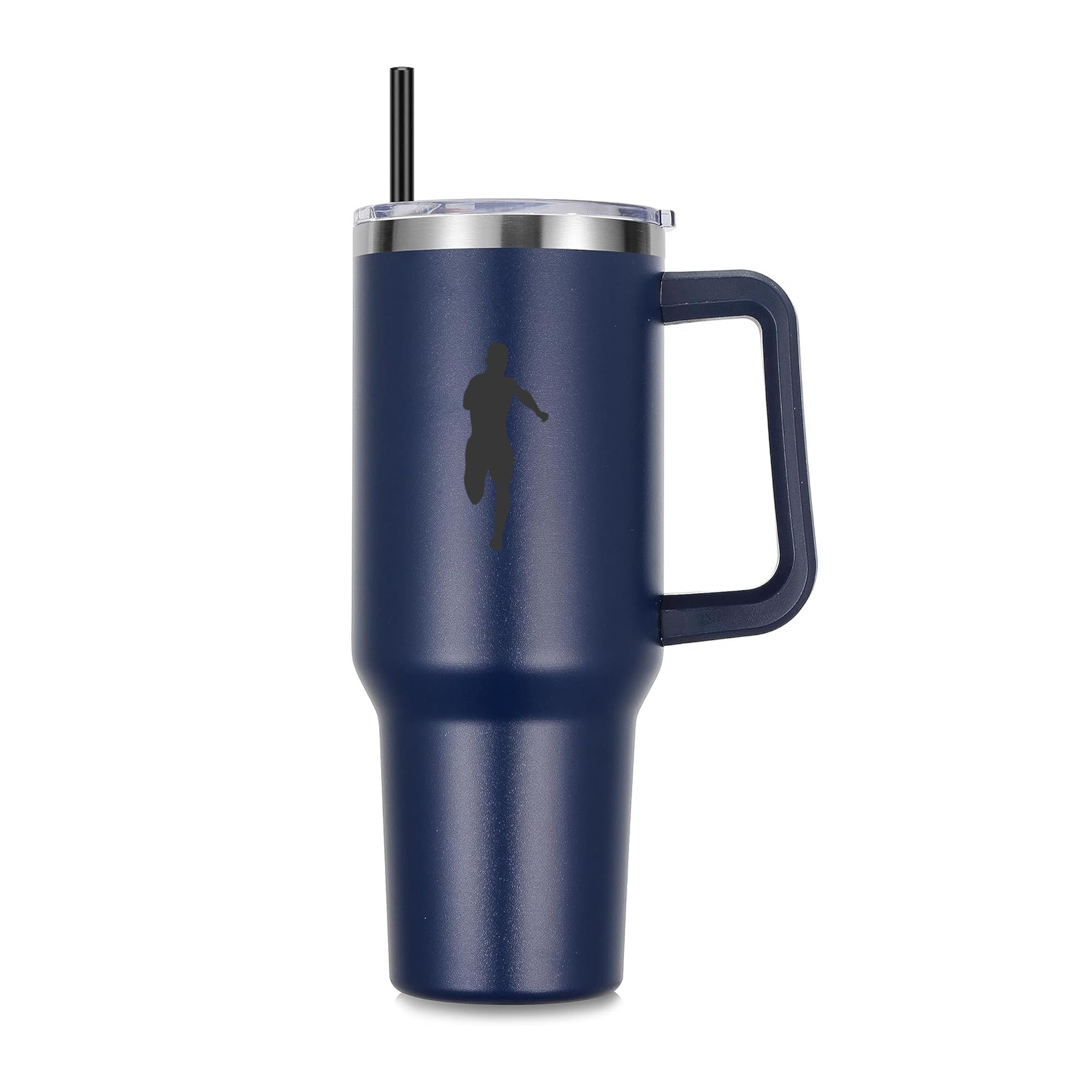 Male Athlete Running Silhouette 40oz Stainless Steel Tumbler