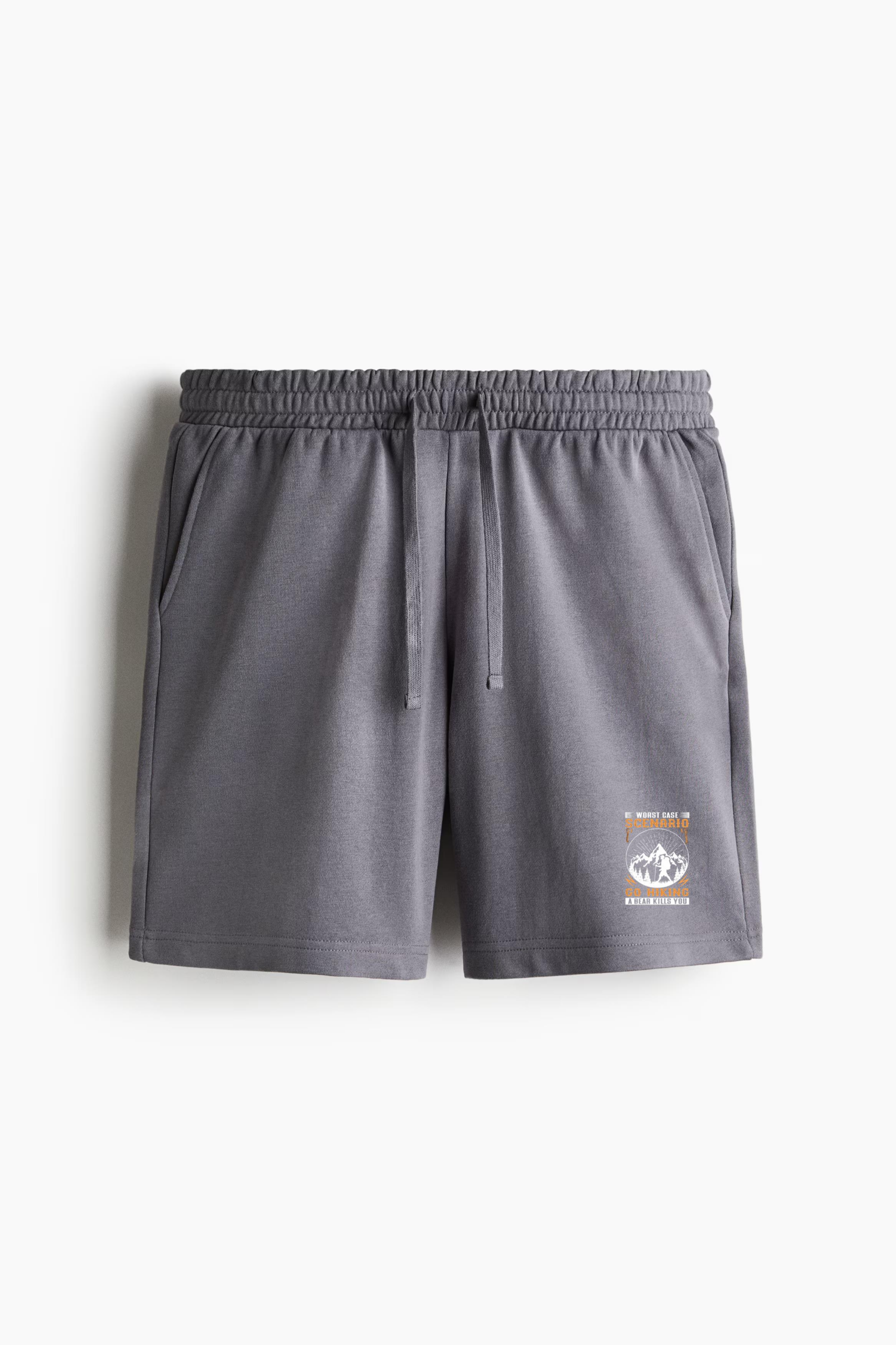 Man Motorbike Joyful Minimal Regular-Fit Canvas Shorts