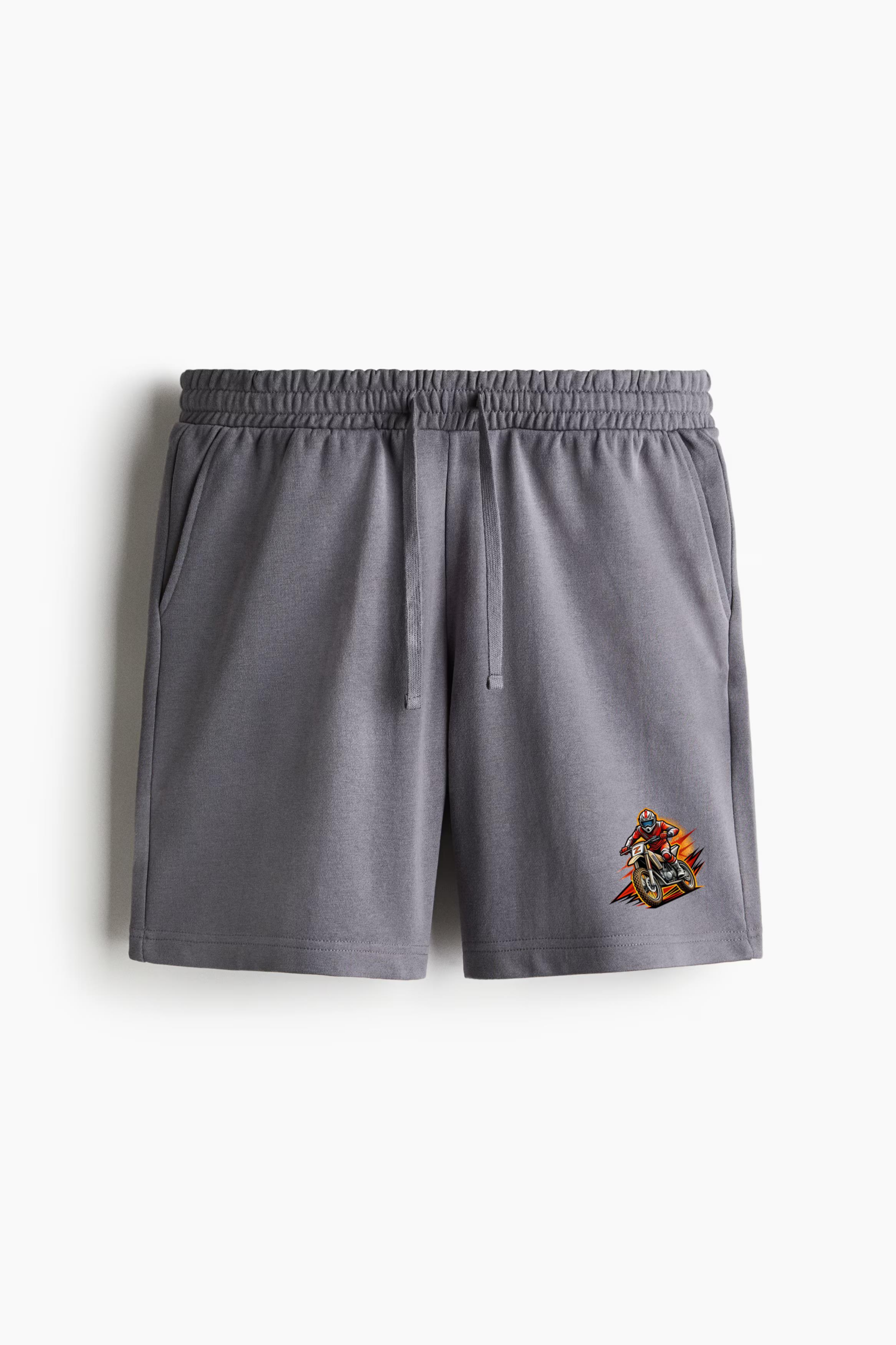 Nature Motorbike Focused Edgy Regular-Fit Canvas Shorts